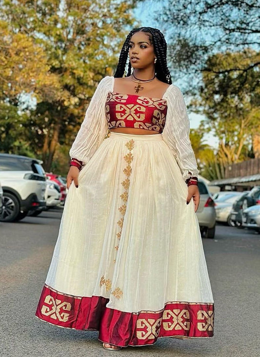 Gorgeous Red Habesha Dress Modern Habesha Kemis Design Habesha Libs es0091