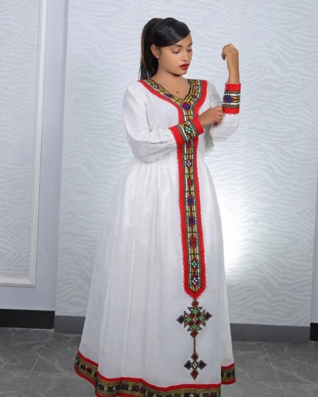 Red Cultural Habesha Dress Modern Habesha Kemis Habesha Libs es00150