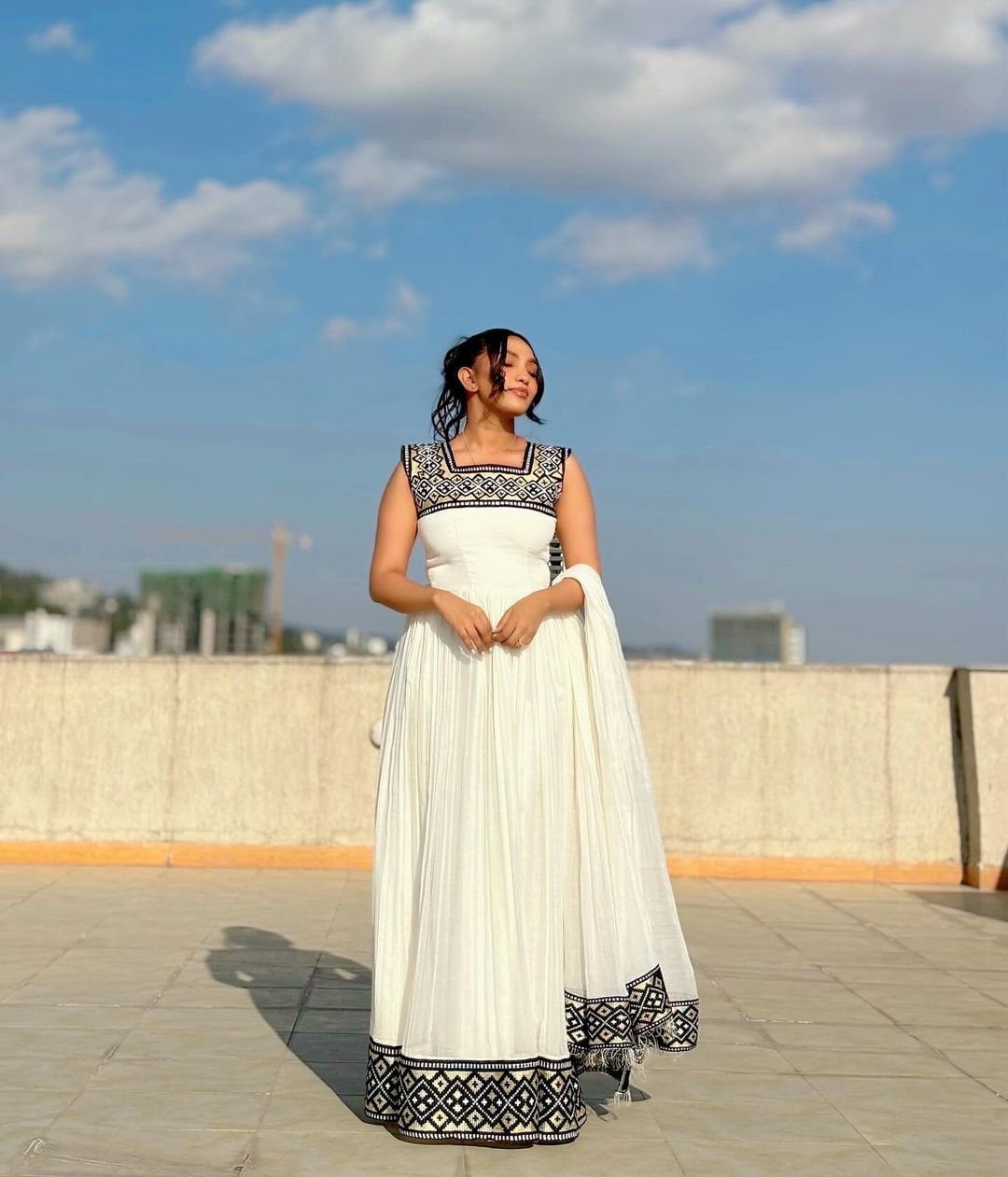 Timeless Habesha Dress Modern Black Pattern Design Habesha Kemis