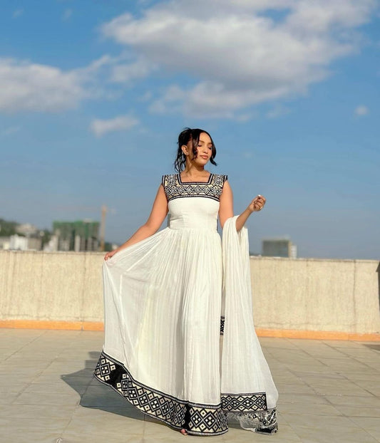 Timeless Habesha Dress Modern Black Pattern Design Habesha Kemis